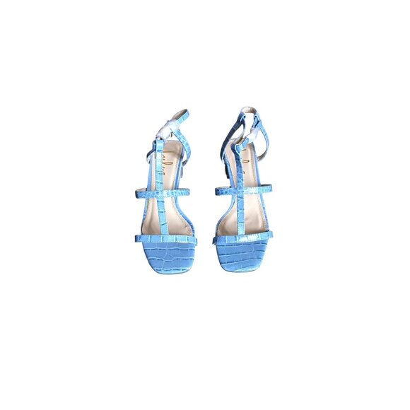 NWOB Lulu’s Blue Croc Print Heels - Picture 3 of 9